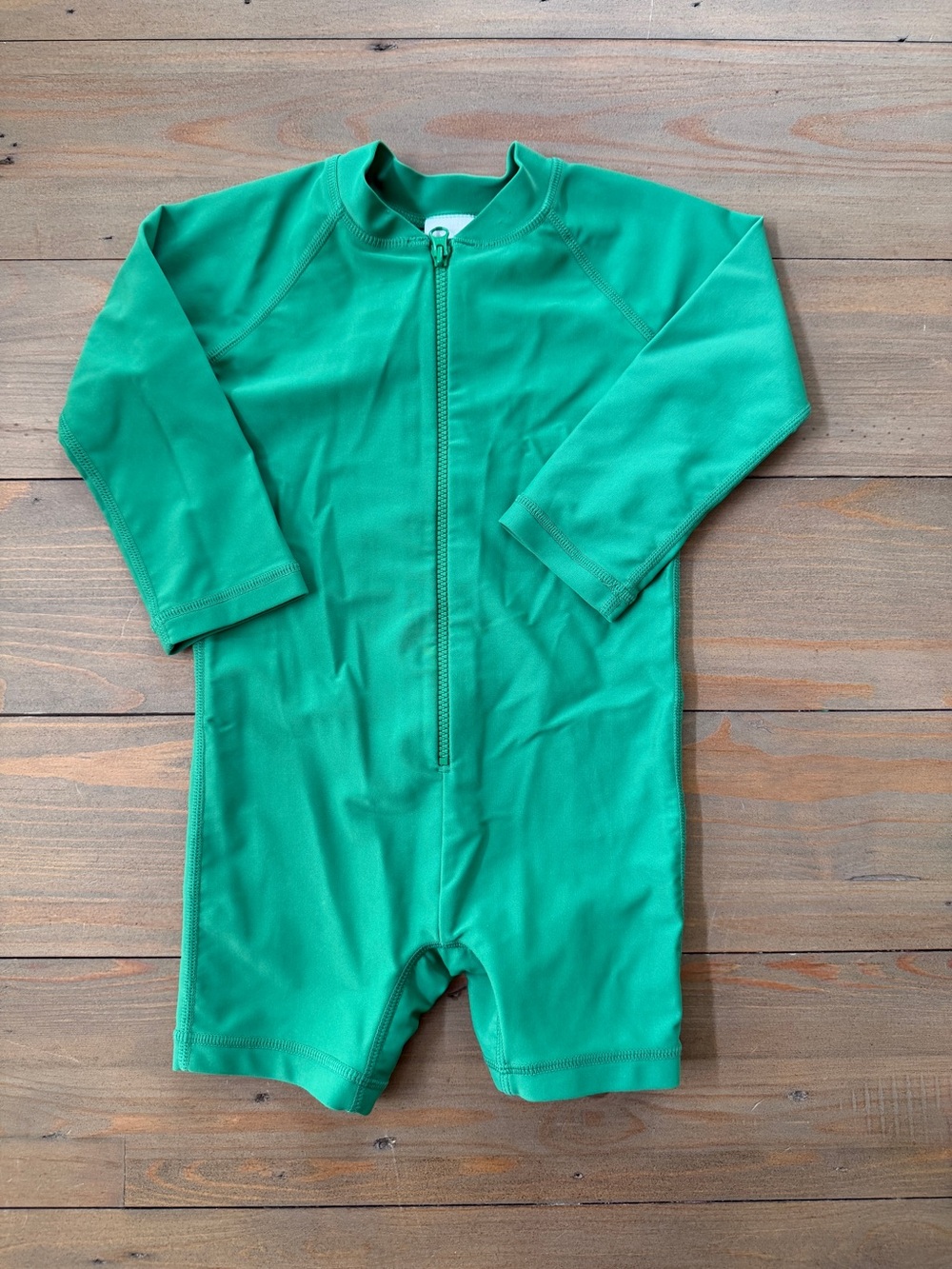 Hanna Andersson Green Zip-Front Toddler Rashguard Swim Suit - 2T